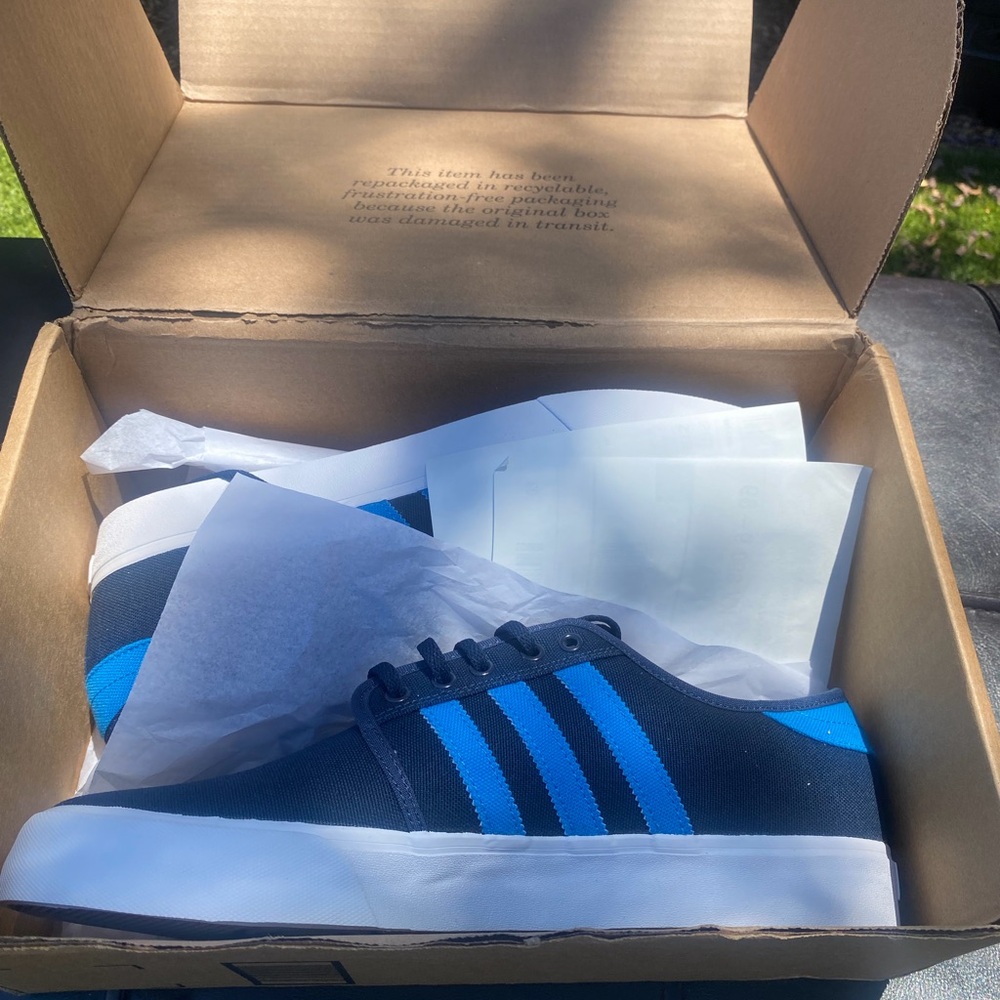 adidas Blue and Black Athletic Shoes